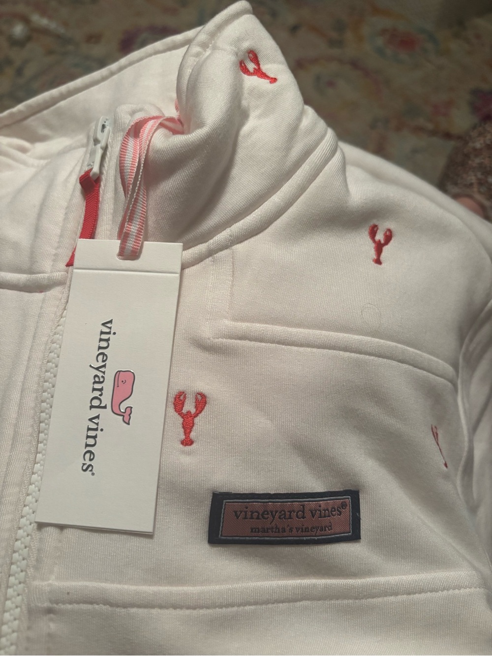 Vineyard Vines Dreamcloth Quarter Zip Pullover with lobster embroidery - Picture 7 of 10